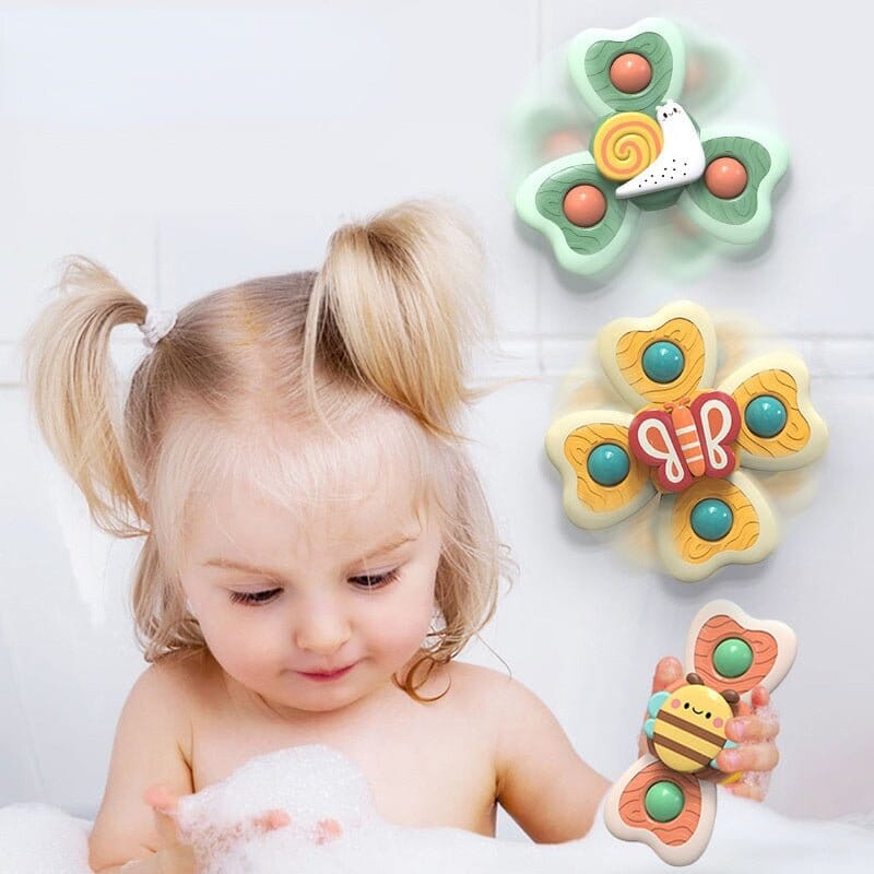 3 PCs Baby Bath Toy Set Spinner Rattles