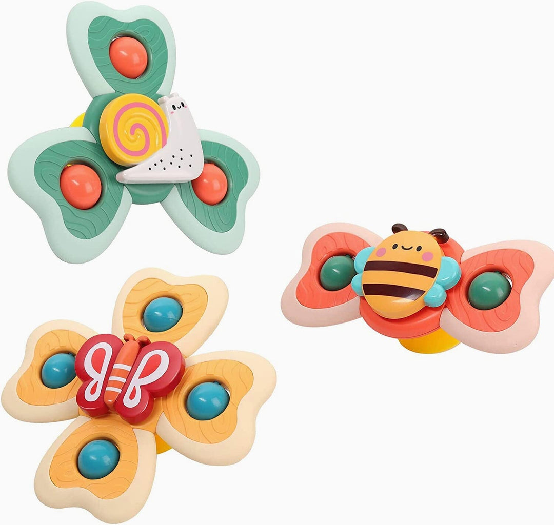 3 PCs Baby Bath Toy Set Spinner Rattles