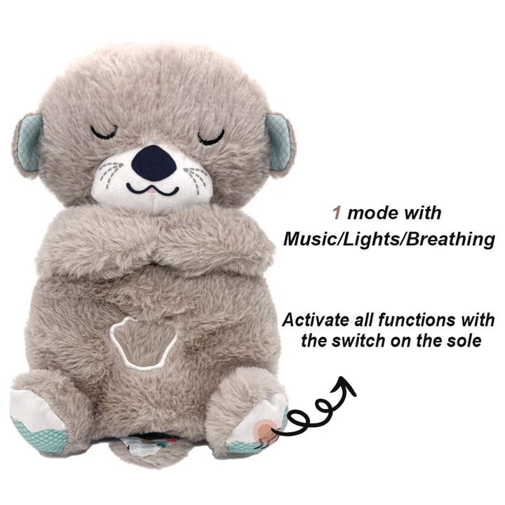 Snuggish Breathing Otter Bear Baby Toy With Light Sound