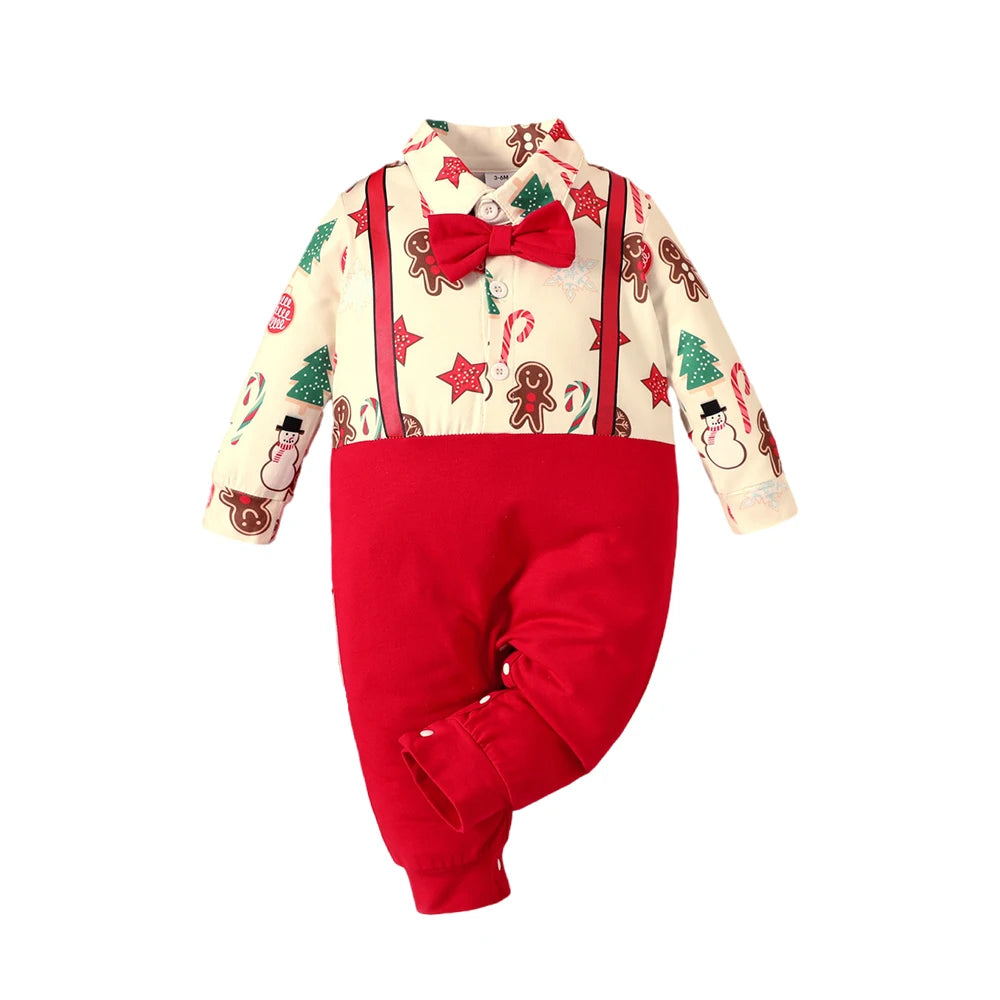 Snuggish Gentleman Baby Christmas Rompers