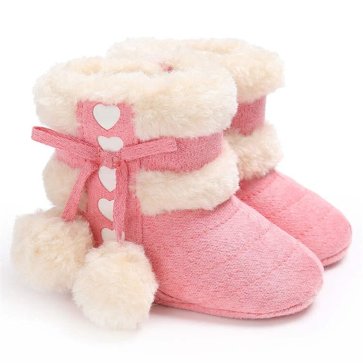 Winter Snow Baby Boots with Warm Fluff Balls