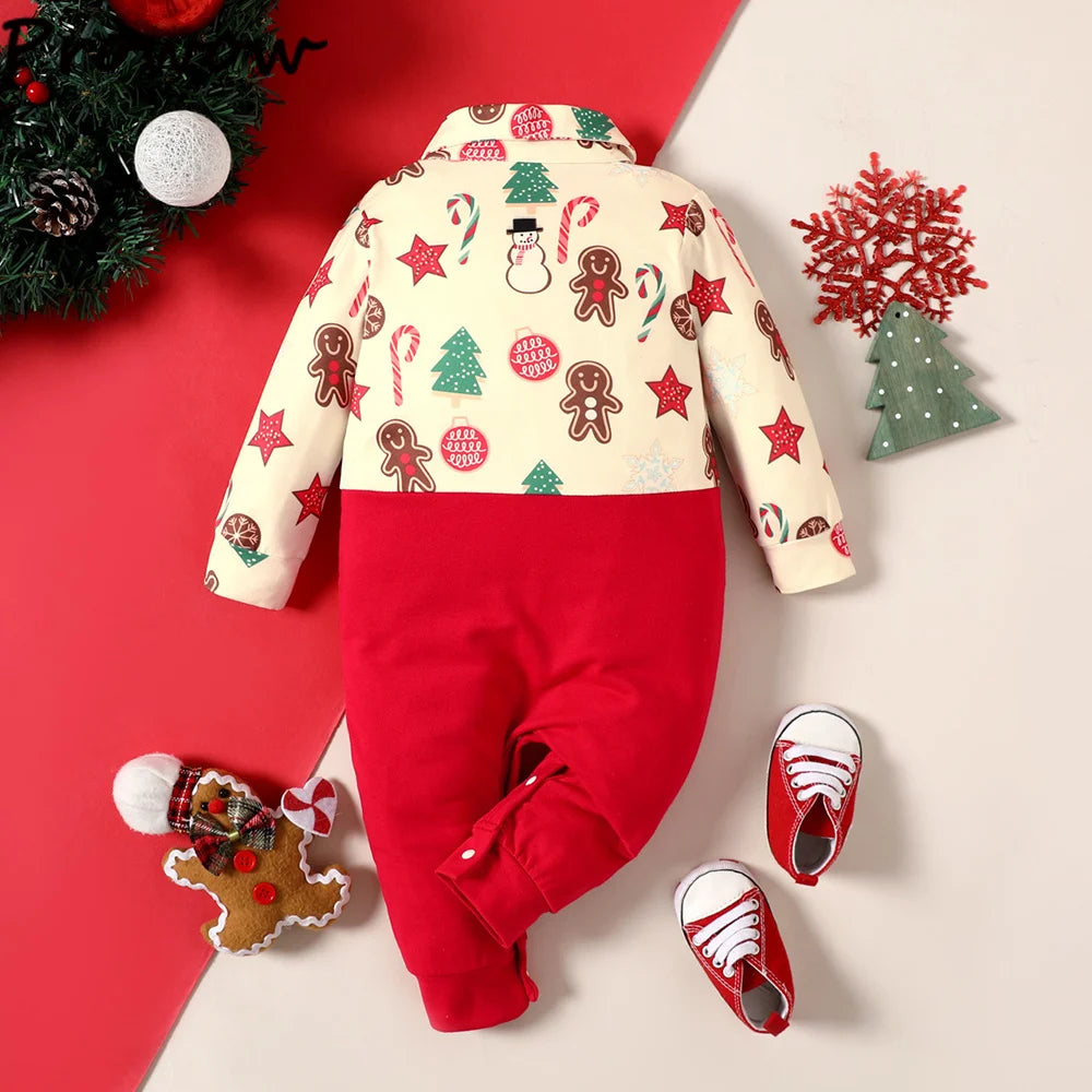 Snuggish Gentleman Baby Christmas Rompers