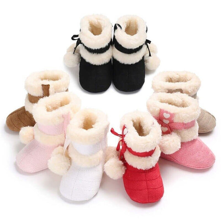 Winter Snow Baby Boots with Warm Fluff Balls