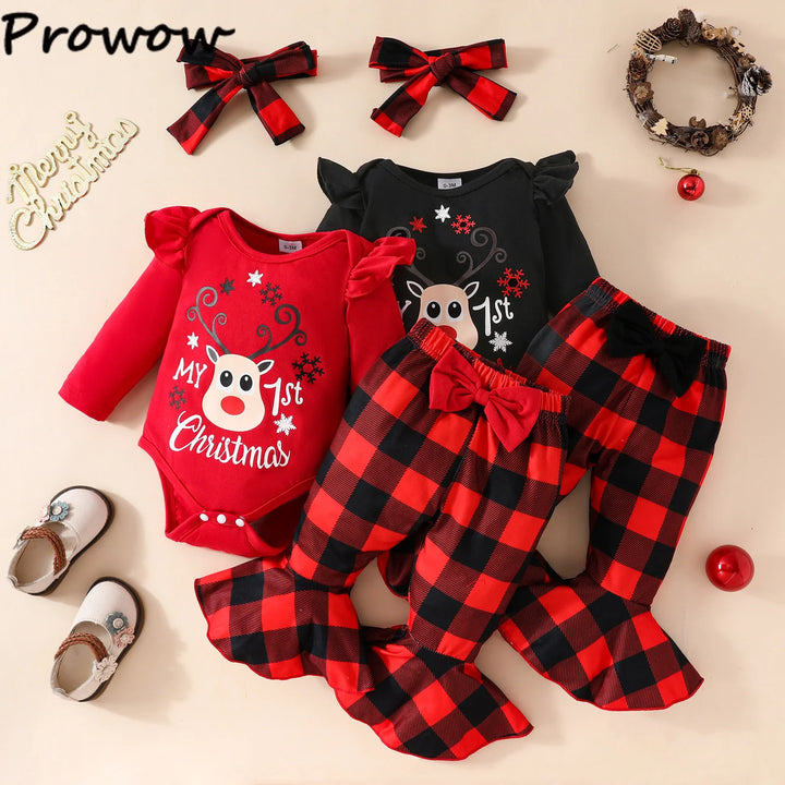 Snuggish My First Christmas Baby Girl Clothes Sets 3pcs