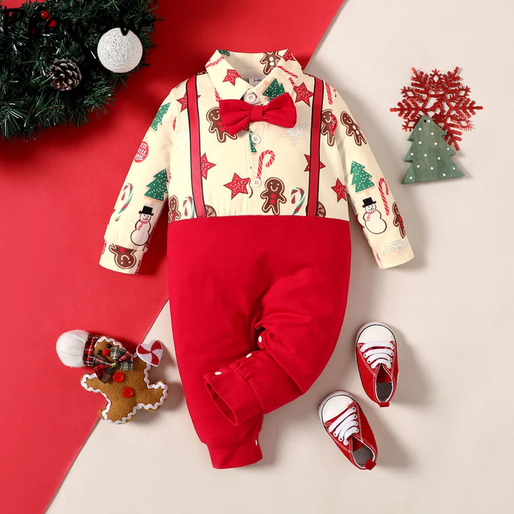 Snuggish Gentleman Baby Christmas Rompers