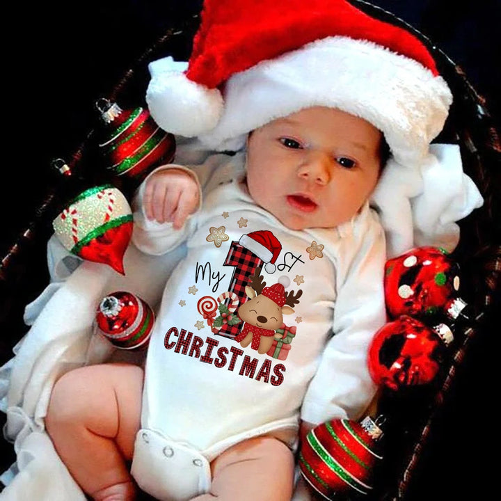 Snuggish My First Christmas Newborn Baby Long Sleeve Romper