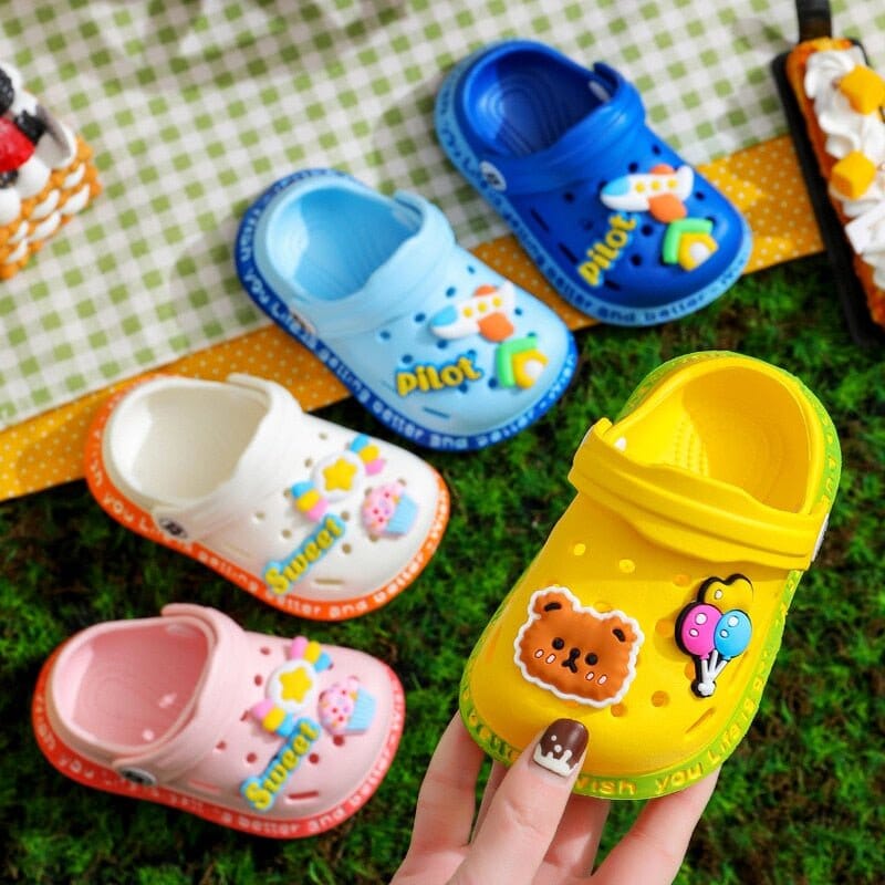 Baby Clogs with Bear-Duck Animal Stickers