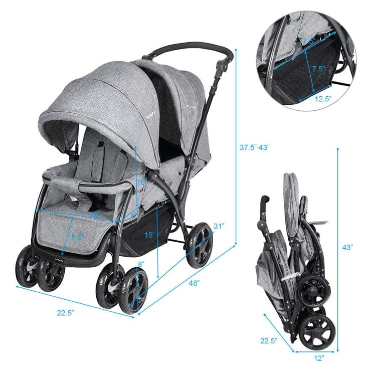 Baby Twin Baby Stroller For Two Babies