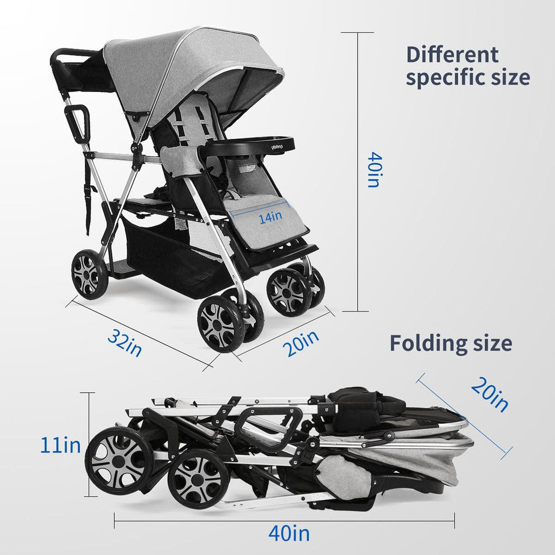 CynaBaby™ Double Stroller For Twins With Cozy Comfort at Discounted Price