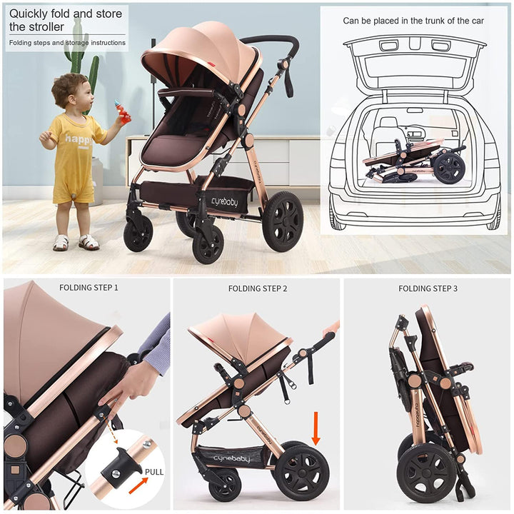 Cynebaby Convertible Bassinet & Luxury Stroller/Pram Stroller