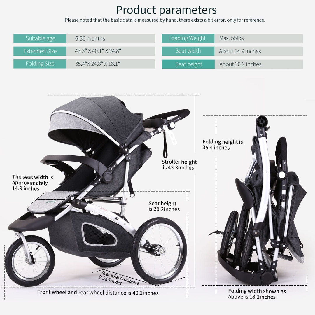 Cynababy™ Fun&Run® Jogging Baby Stroller I Ultra-Light Stroller For Your Travel Journey