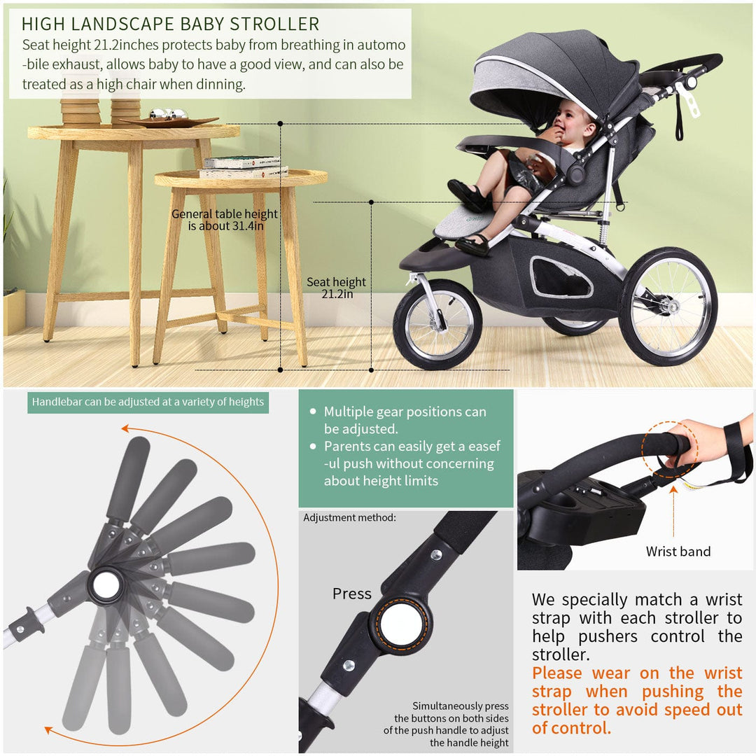 Cynababy™ Fun&Run® Jogging Baby Stroller I Ultra-Light Stroller For Your Travel Journey