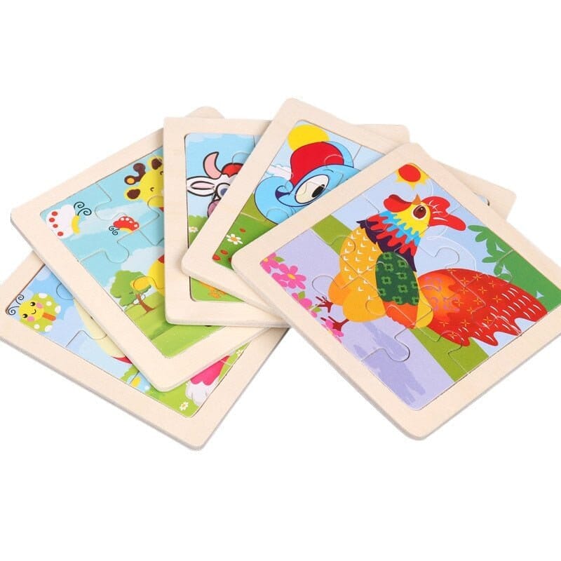 Kids Wooden Puzzle - Cartoon Animal