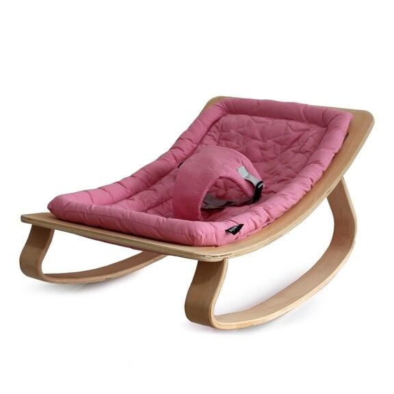 Natural Wooden Organic Cotton Cushion Baby Rocker