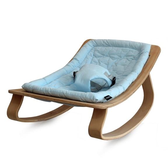 Natural Wooden Organic Cotton Cushion Baby Rocker