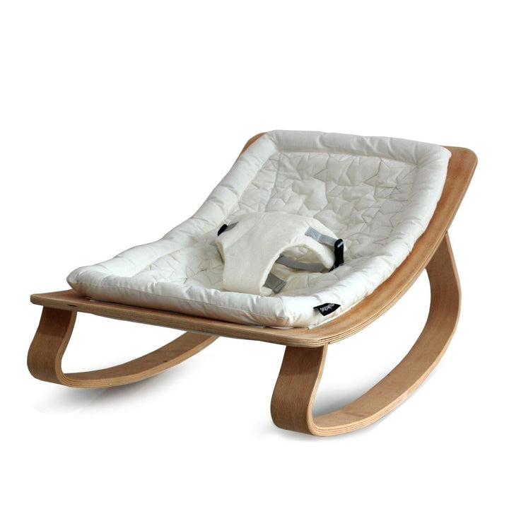 Natural Wooden Organic Cotton Cushion Baby Rocker